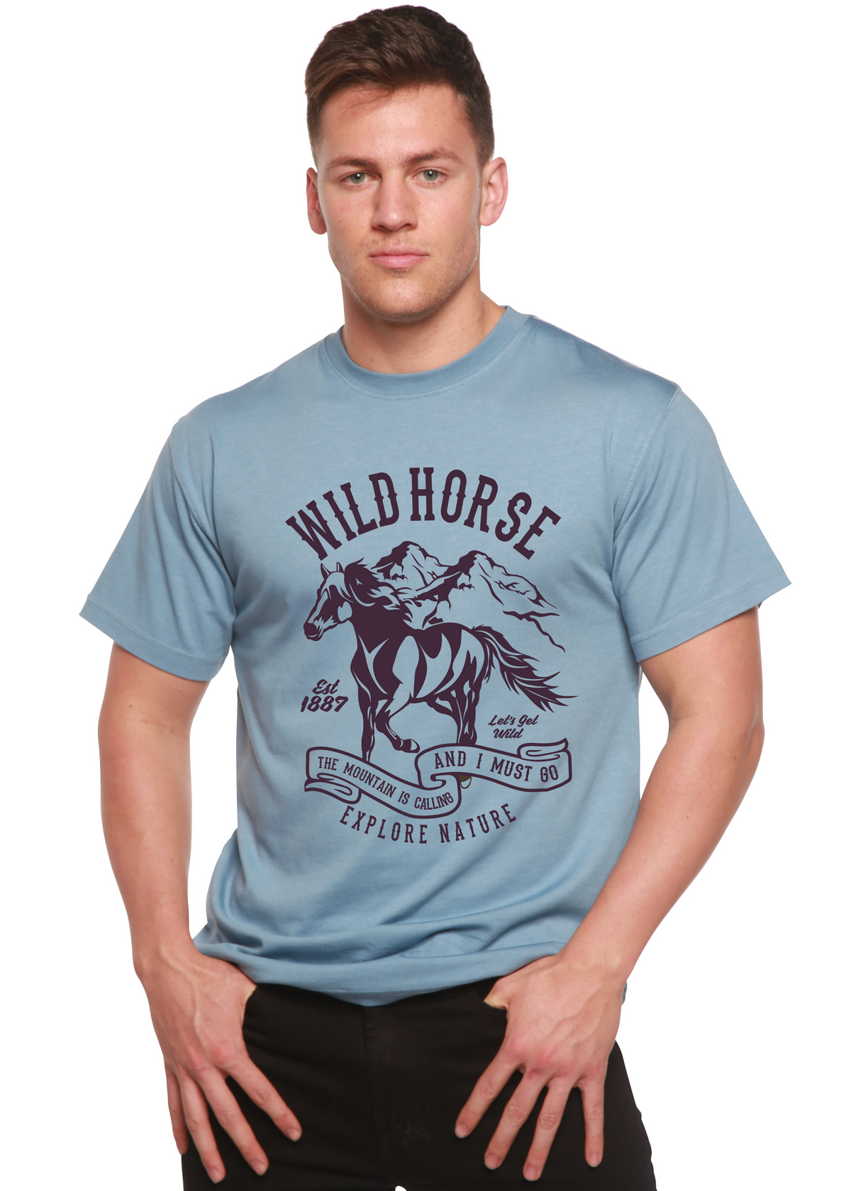 Wild Horse men's bamboo graphic T-shirt – view 2