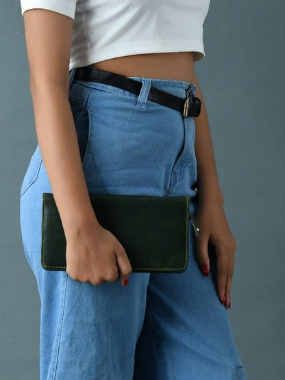 Blair Women's Wallet- Olive Green by Classy Leather Bags