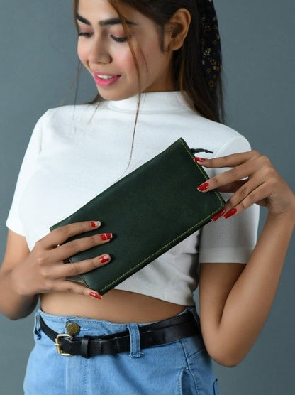 Blair Women's Wallet- Olive Green by Classy Leather Bags