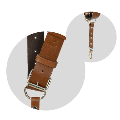 Double Camera Strap Harness- Brown by Classy Leather Bags