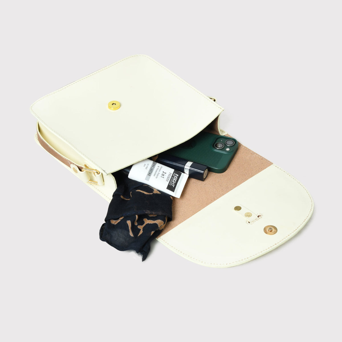 White Elegance Crossbody Sling Bag by Classy Leather Bags