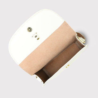 White Elegance Crossbody Sling Bag by Classy Leather Bags