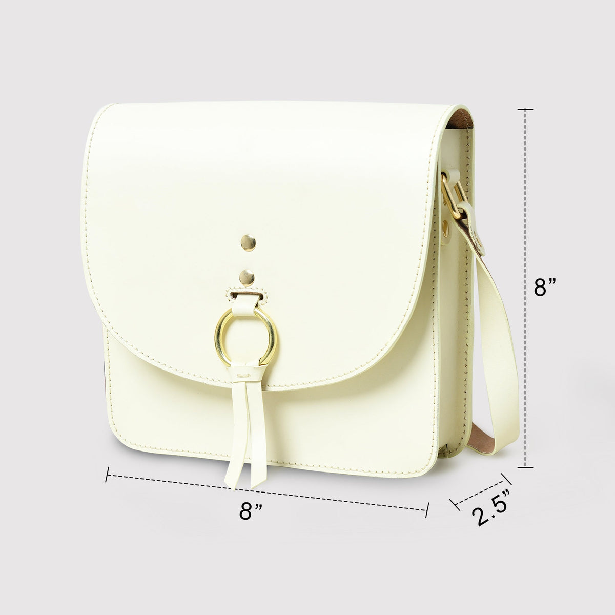 White Elegance Crossbody Sling Bag by Classy Leather Bags