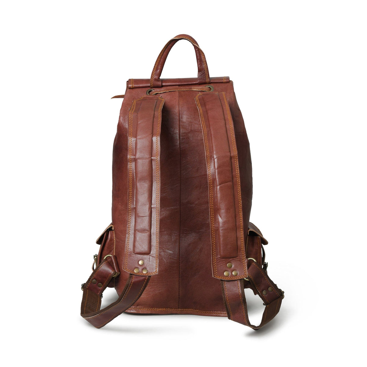 Rictus Hiking Backpack- Walnut Brown by Classy Leather Bags