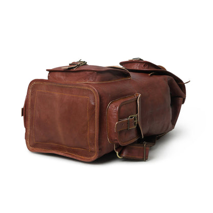 Rictus Hiking Backpack- Walnut Brown by Classy Leather Bags