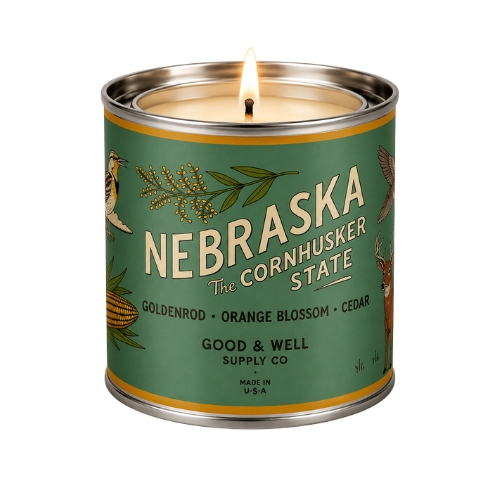 Nebraska State Candle by Good & Well Supply Co.