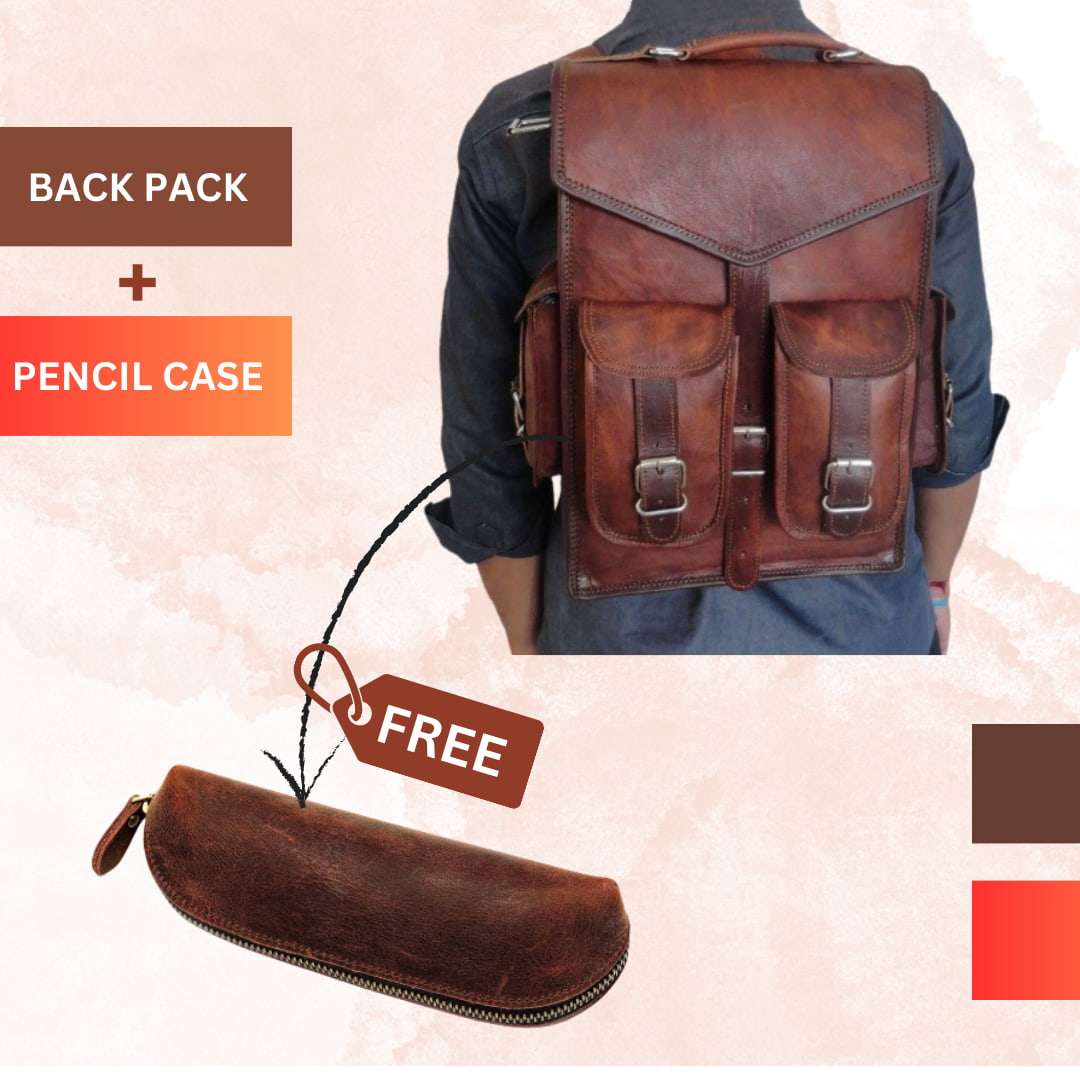 The Pre-Historic Convertible + Free Pencil Case by Classy Leather Bags