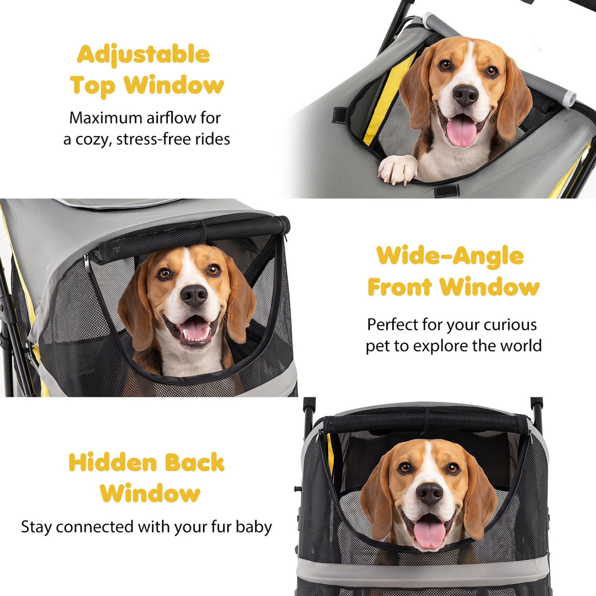 Heavy Duty Dog Stroller for Large Dogs - 220 LBS Capacity by DirectDeals