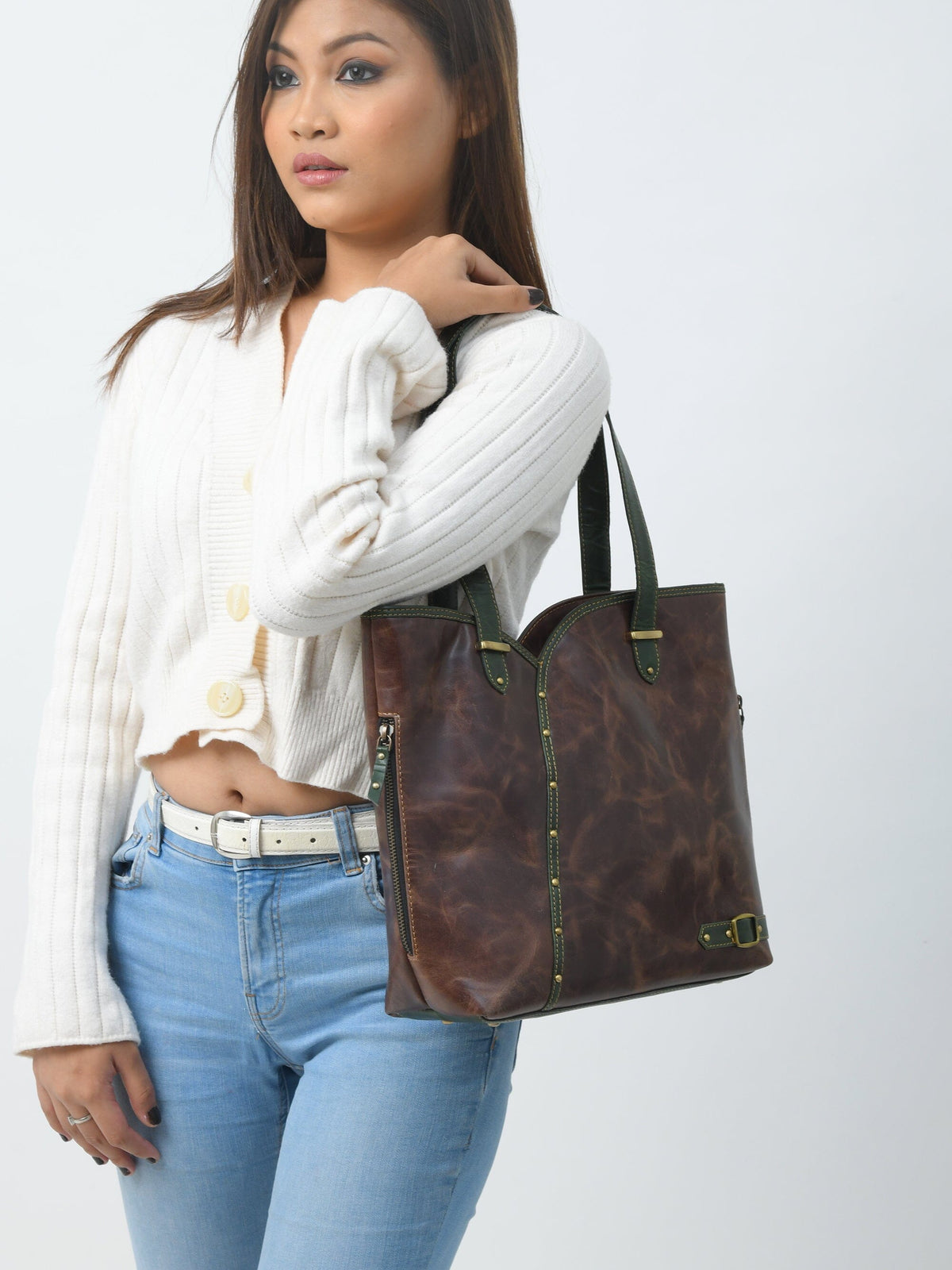 The Riley Handbag - Brown by Classy Leather Bags