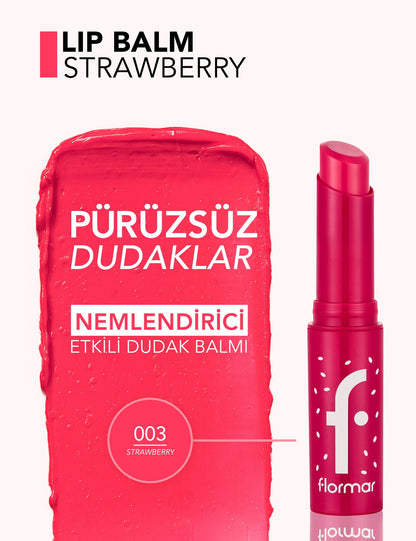 Flormar Lip Balm 003 Strawberry Tinted & Nourishing by Beauty Care Bag