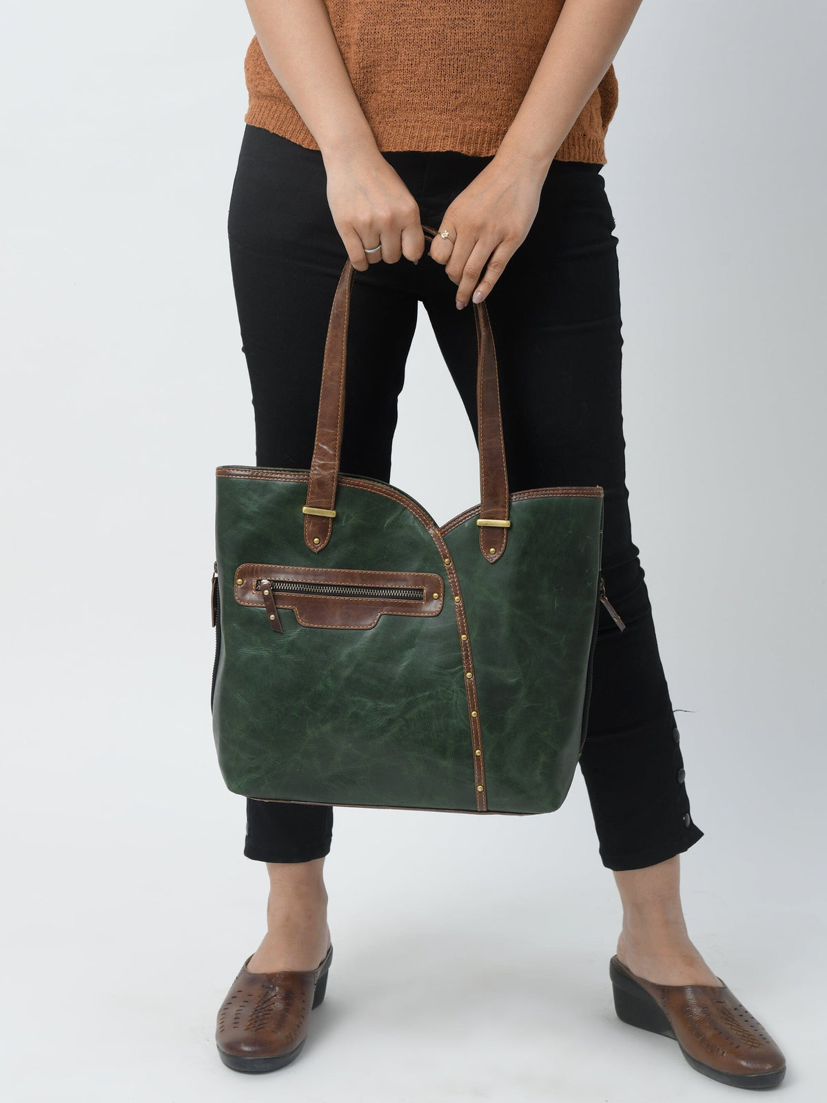 The Riley Handbag- Green by Classy Leather Bags