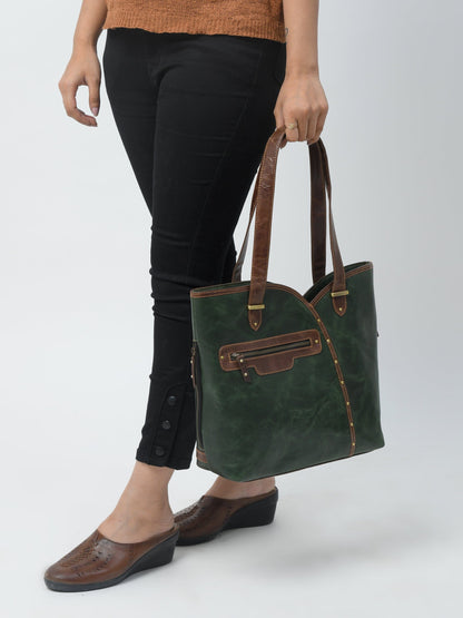 The Riley Handbag- Green by Classy Leather Bags