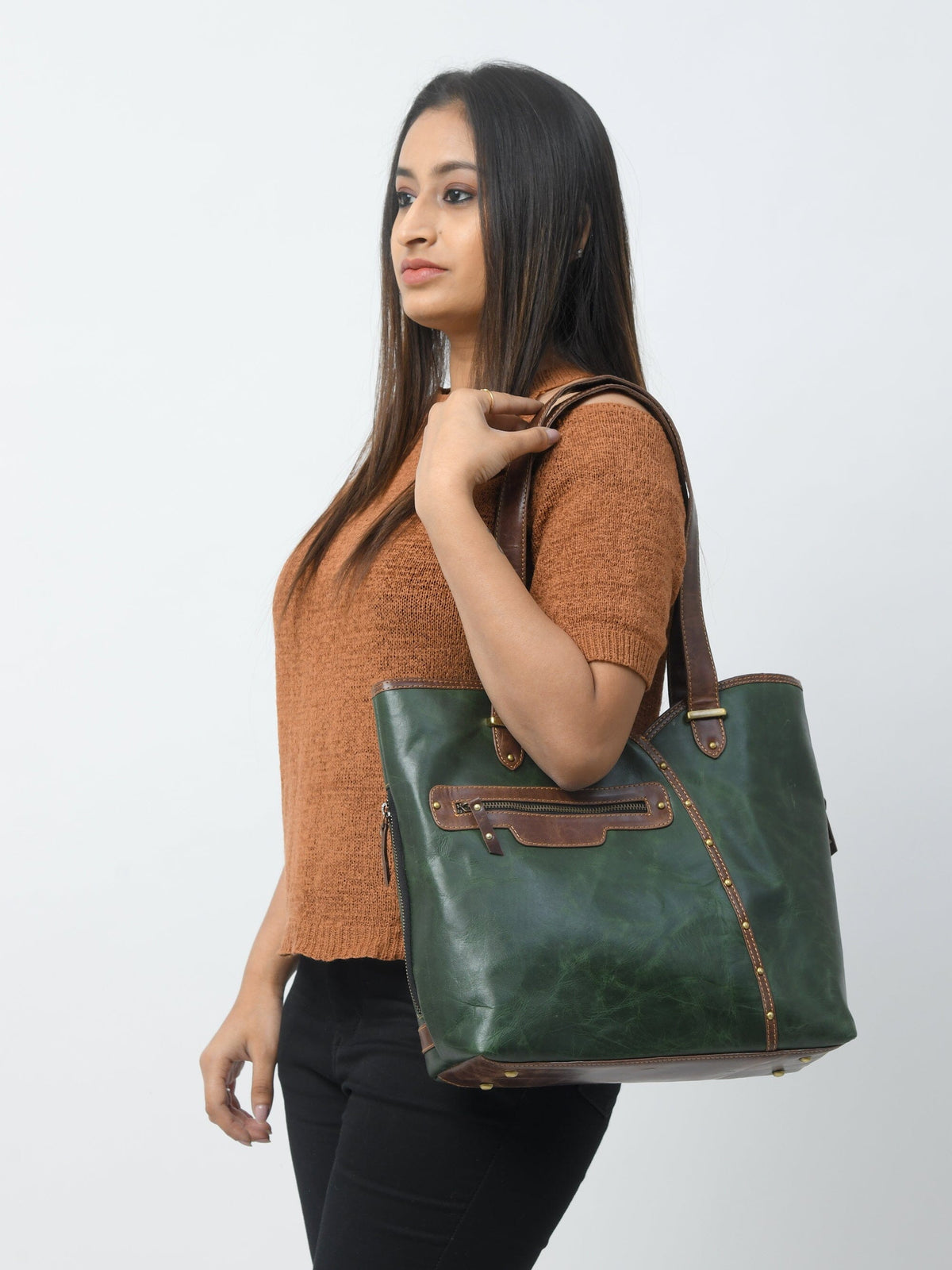 The Riley Handbag- Green by Classy Leather Bags