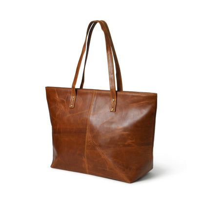 The Kim Tote Bag- Cocoa Brown by Classy Leather Bags