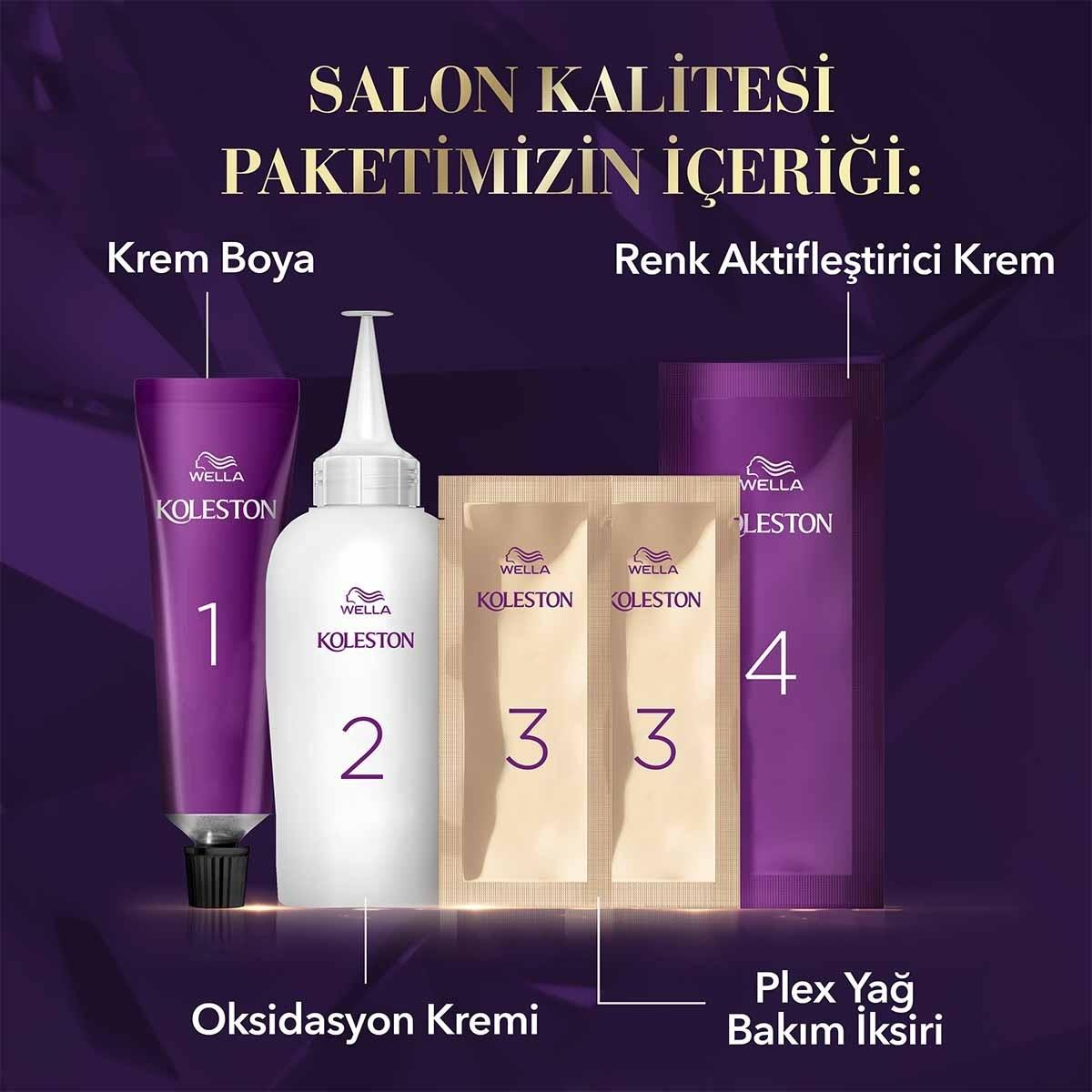 Wella Koleston Supreme 5/4 Light Chestnut Hair Dye: 100% Gray Coverage, Long Lasting Vibrant Brunette Color with Oil Elixir for Shine & Strength by Beauty Care Bag
