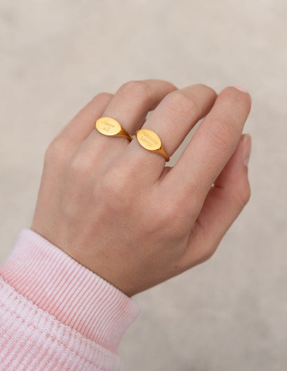 Forever Loved Oval Signet Ring by Elevated Faith