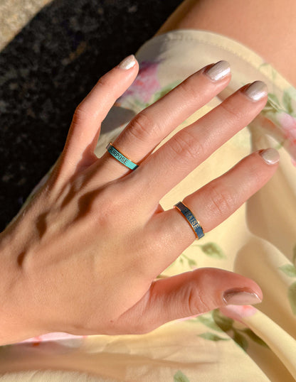 Navy Enamel Praise Ring by Elevated Faith