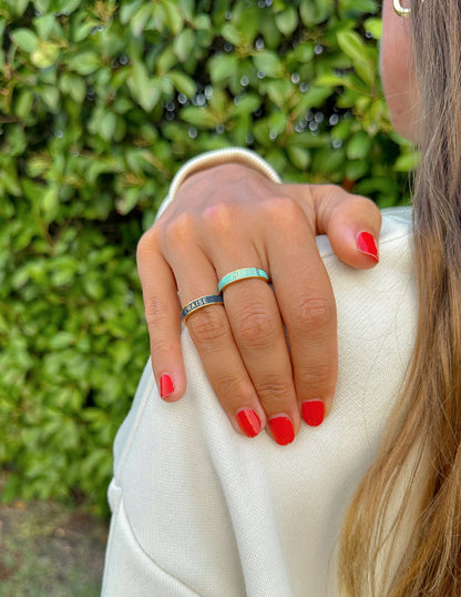 Navy Enamel Praise Ring by Elevated Faith