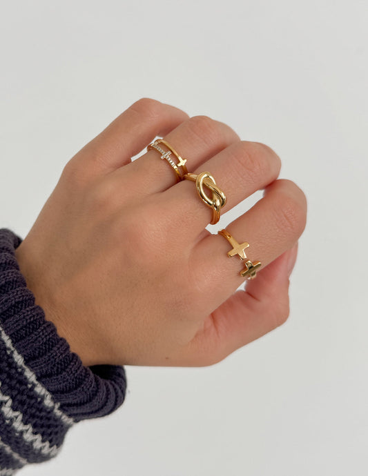 Stacked Cross Gem Ring by Elevated Faith