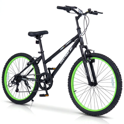 24 inch 7-speed kids mountain bike with adjustable suspension, GBruno Store
