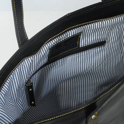The Kim Tote Bag- Black by Classy Leather Bags