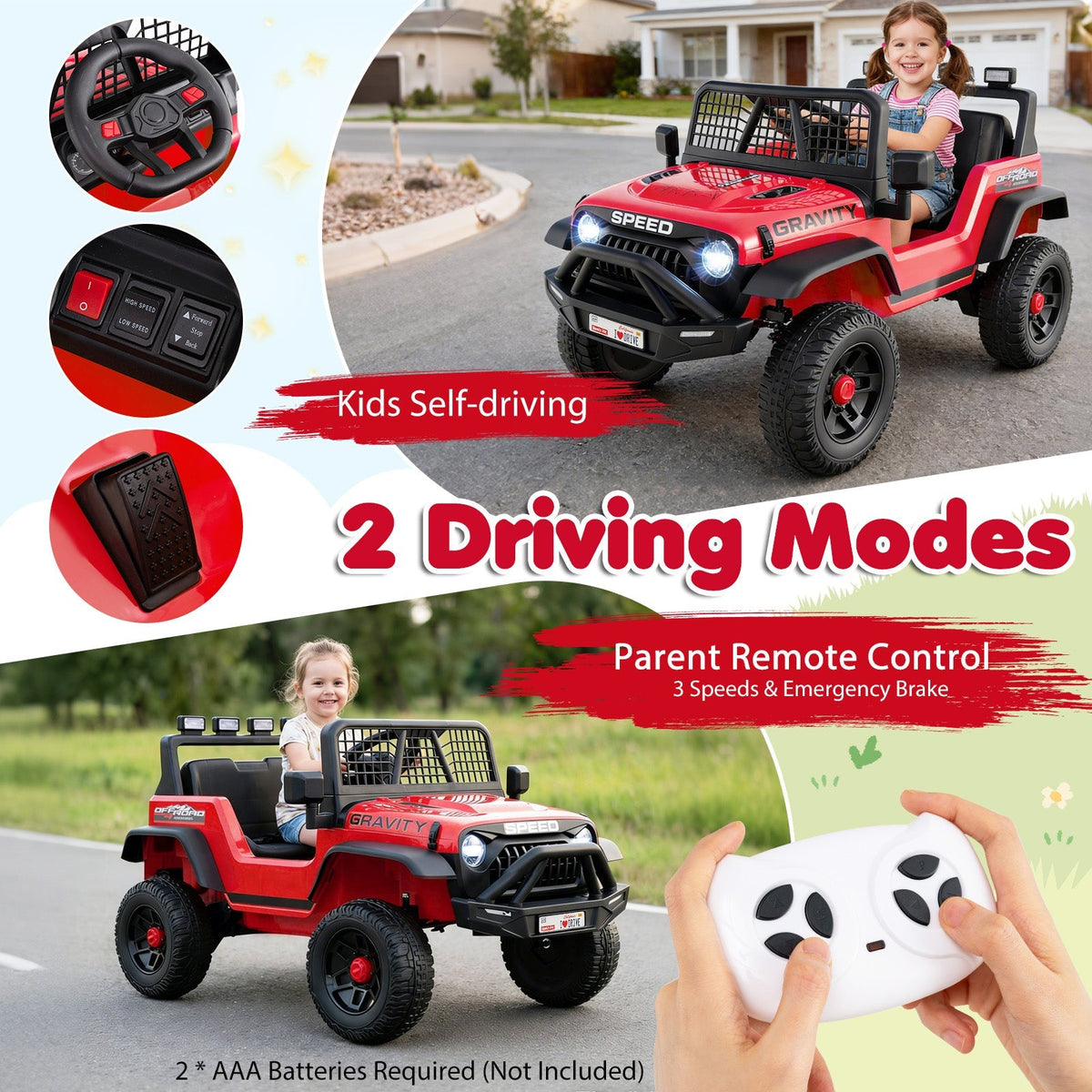 24V Ride On Car for Kids with Parent Remote Control and Music by GBruno Store