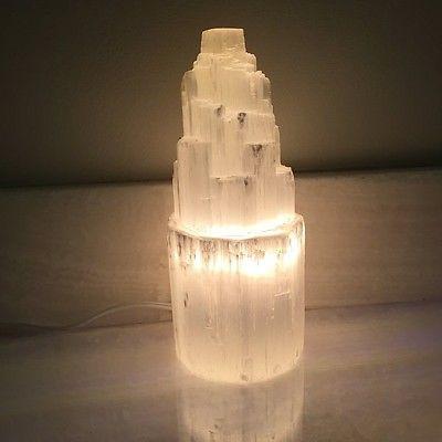 Selenite Skyscraper Lamp Small Prime by Teal Lily