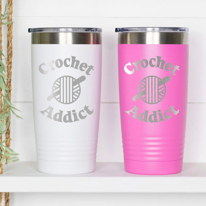Insulated Travel Mug - 20 oz Engraved Tumbler With Double Wall Insulation For Crochet Lovers by Joyful Moose