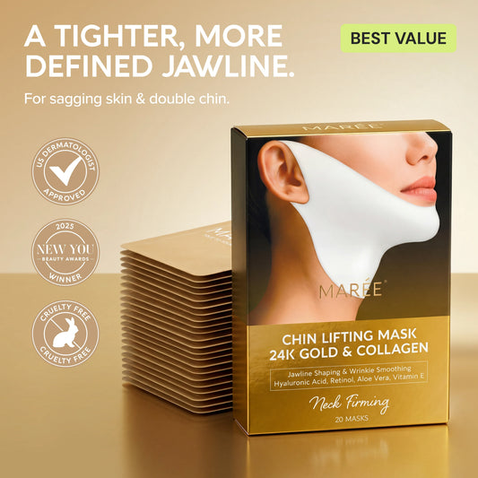 Maree 24K gold V-line chin masks, 20 pack
