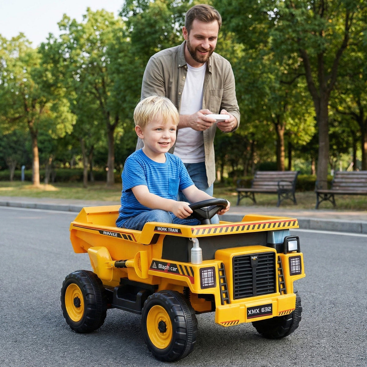 24V electric dump truck ride-on toy with remote control, GBruno Store