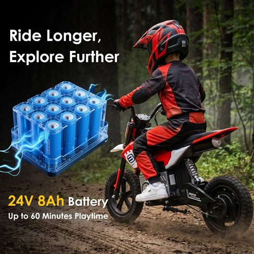 24V Electric Motocross Ride-On Motorcycle for Kids Ages 5-12Ride-On ToyTorqelo.com