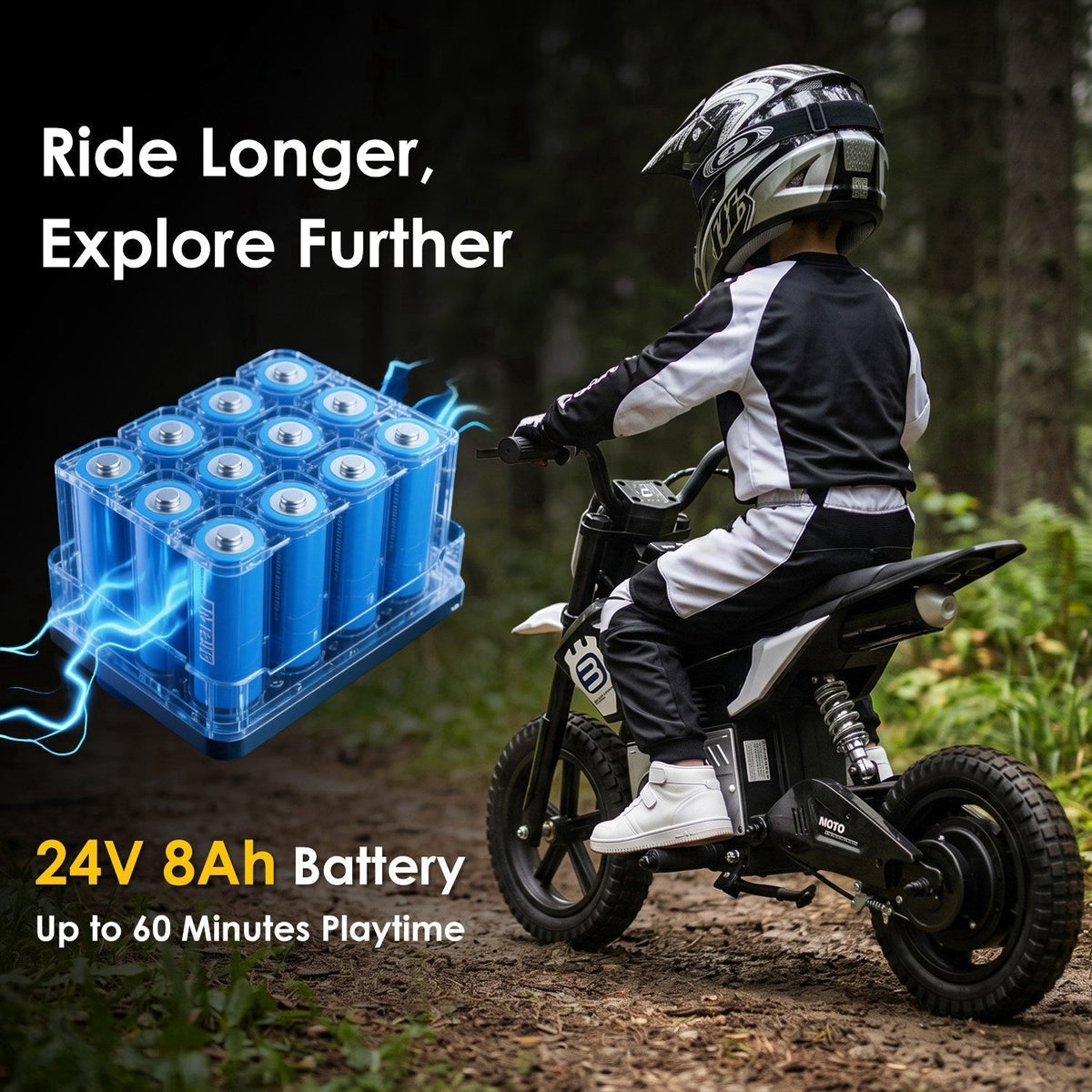 24V kids electric motocross ride-on motorcycle, GBruno Store, view 7