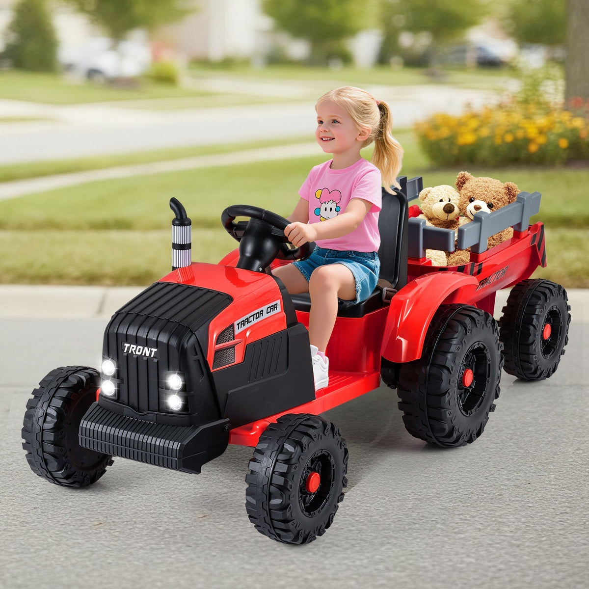 24V kids ride-on tractor with detachable trailer, GBruno Store, view 12