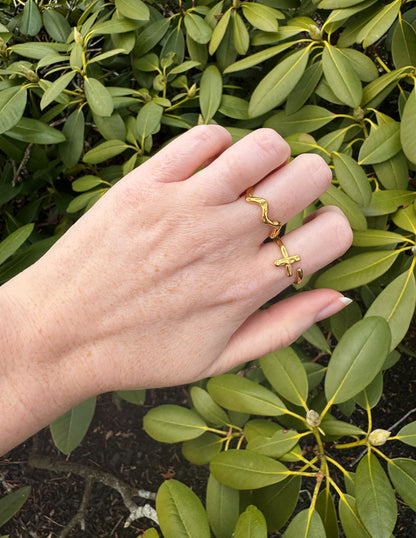 Textured Wavy Ring by Elevated Faith
