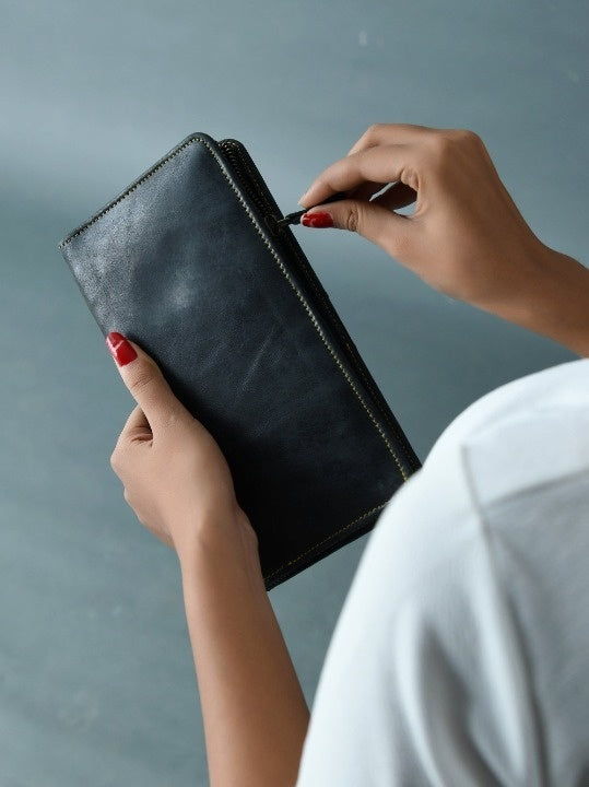 Blair Women's Wallet- Black by Classy Leather Bags