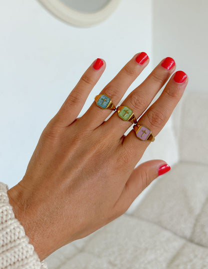 Lilac Enamel Cross Ring by Elevated Faith