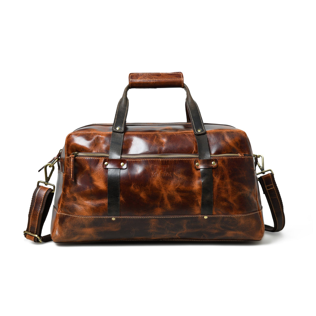 Espresso Elegance Carry on Duffle, Saddle Tan by Classy Leather Bags