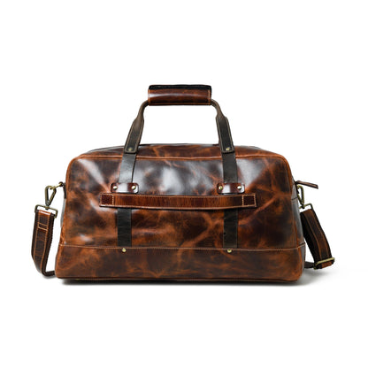 Espresso Elegance Carry on Duffle, Saddle Tan by Classy Leather Bags