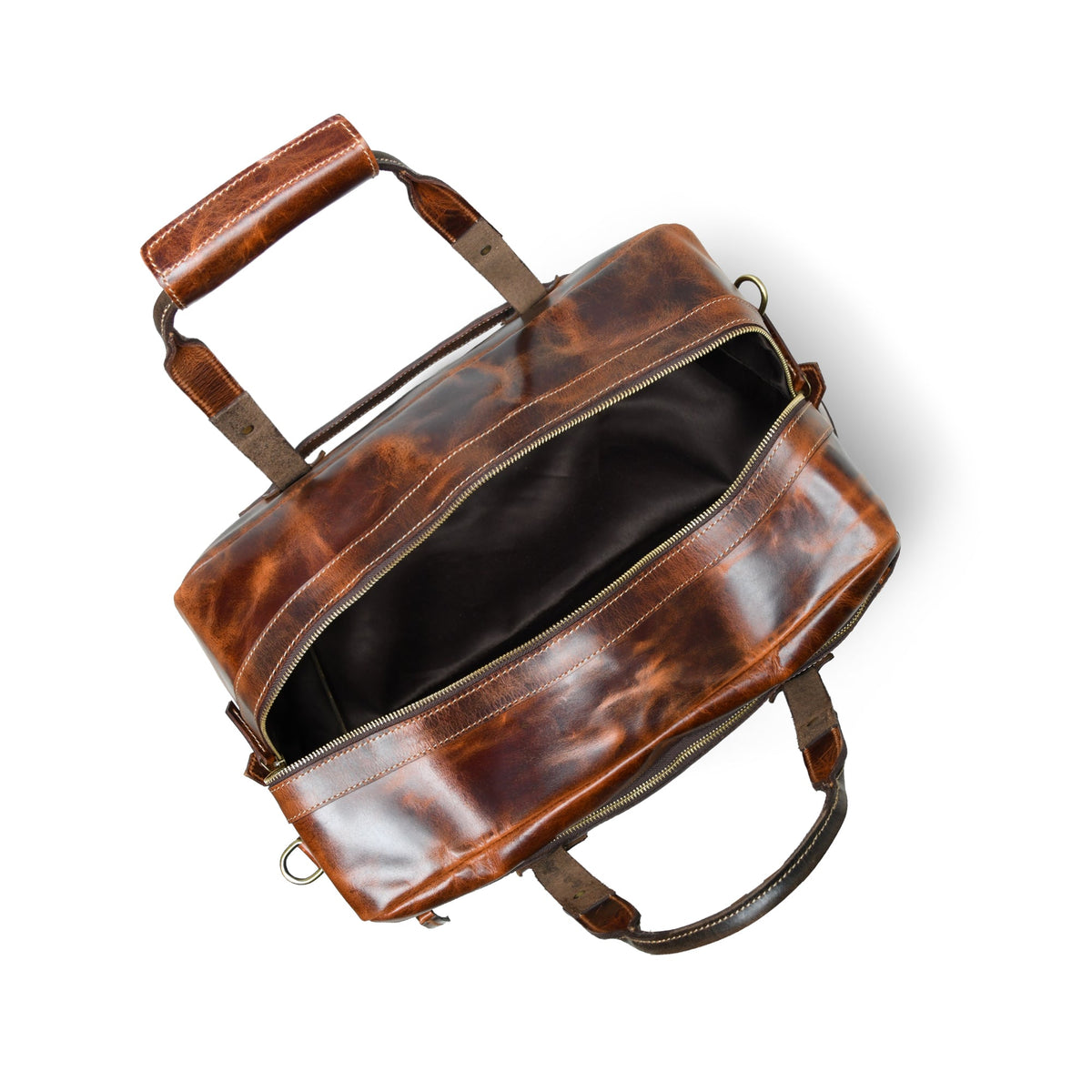 Espresso Elegance Carry on Duffle, Saddle Tan by Classy Leather Bags