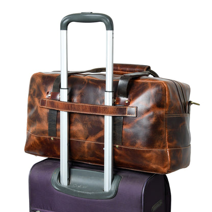 Espresso Elegance Carry on Duffle, Saddle Tan by Classy Leather Bags