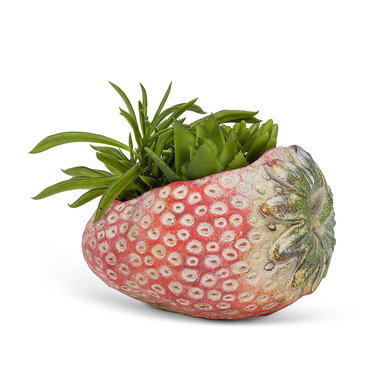 Laying Strawberry Cement Planter by Rust & Cinder