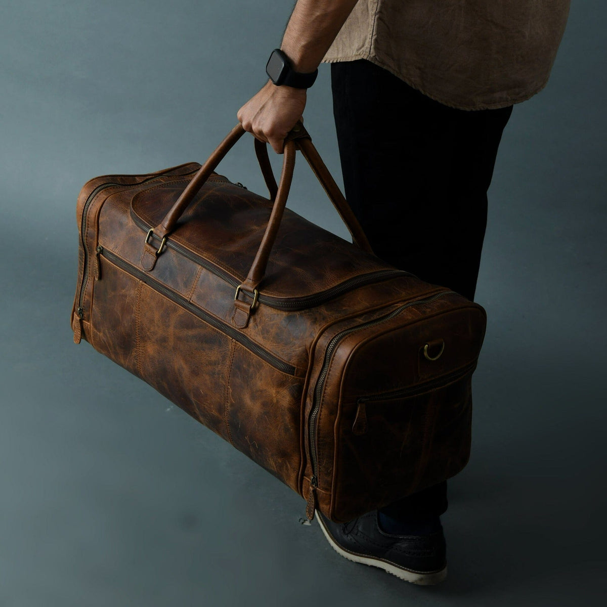 Cohen Buffalo Weekender Duffle by Classy Leather Bags