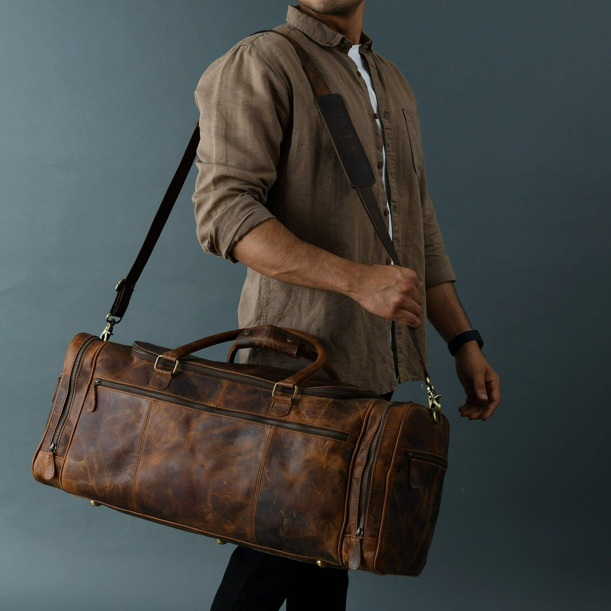 Cohen Buffalo Weekender Duffle by Classy Leather Bags