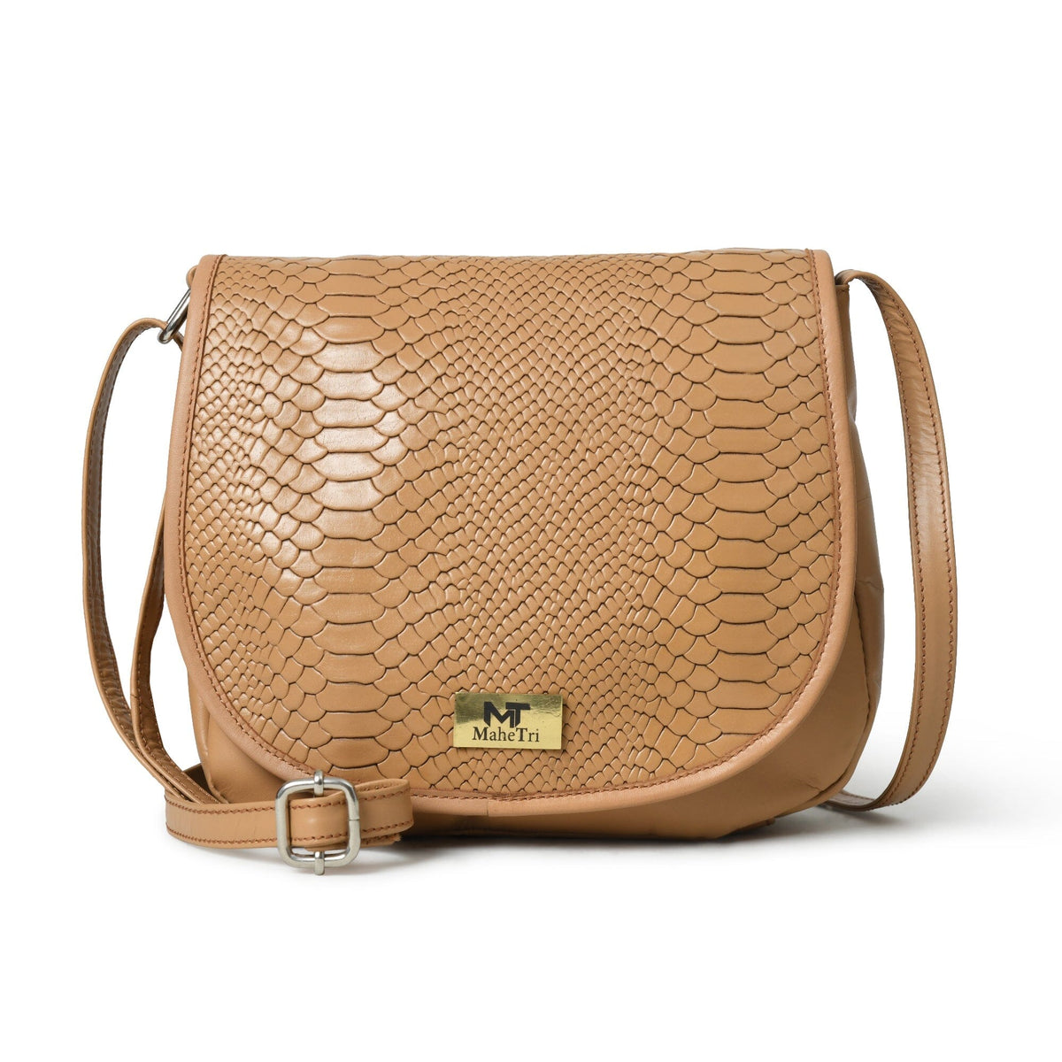 The Croco Satchel- Beige by Classy Leather Bags
