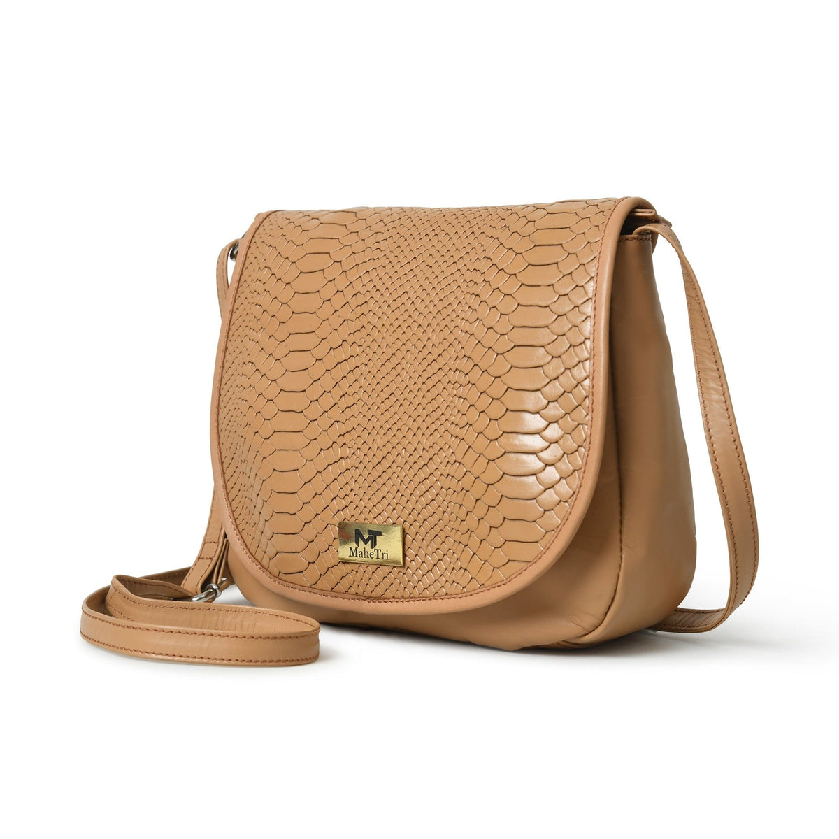 The Croco Satchel- Beige by Classy Leather Bags