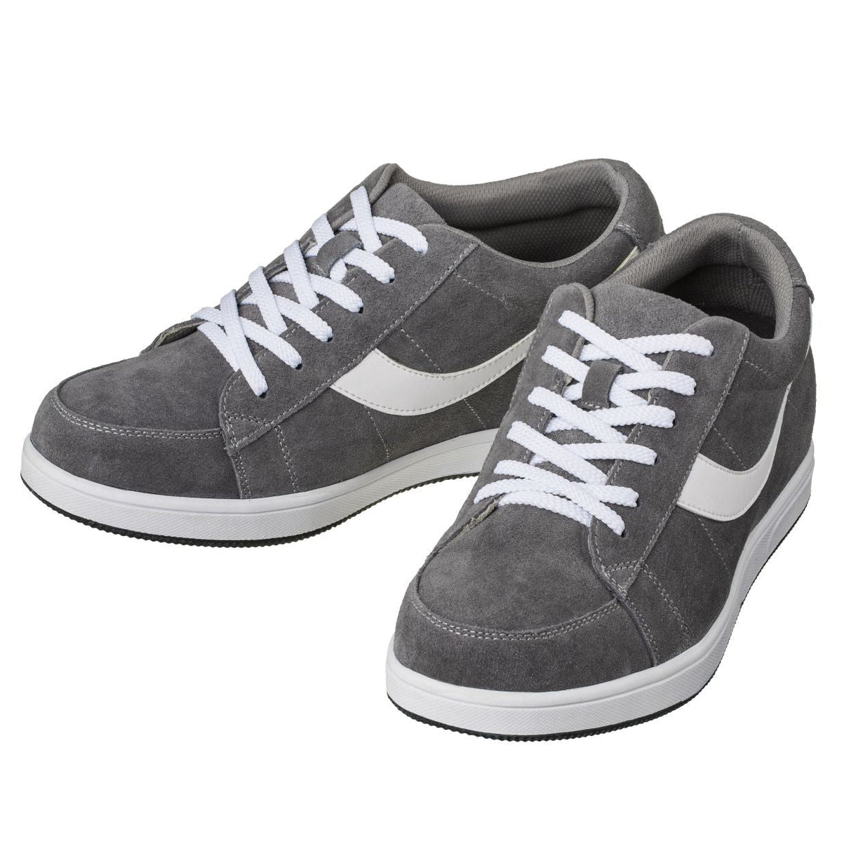 TOTO A1911 gray and white suede height increasing sneakers, view 5