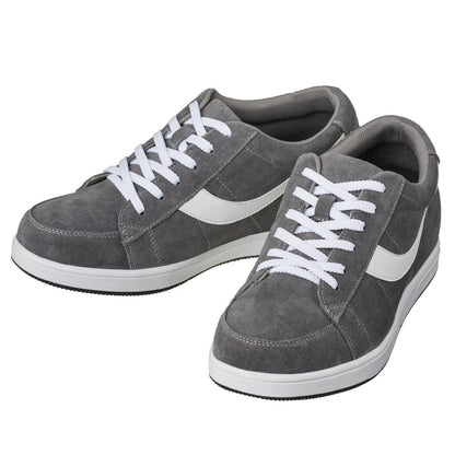 TOTO A1911 gray and white suede height increasing sneakers, view 5