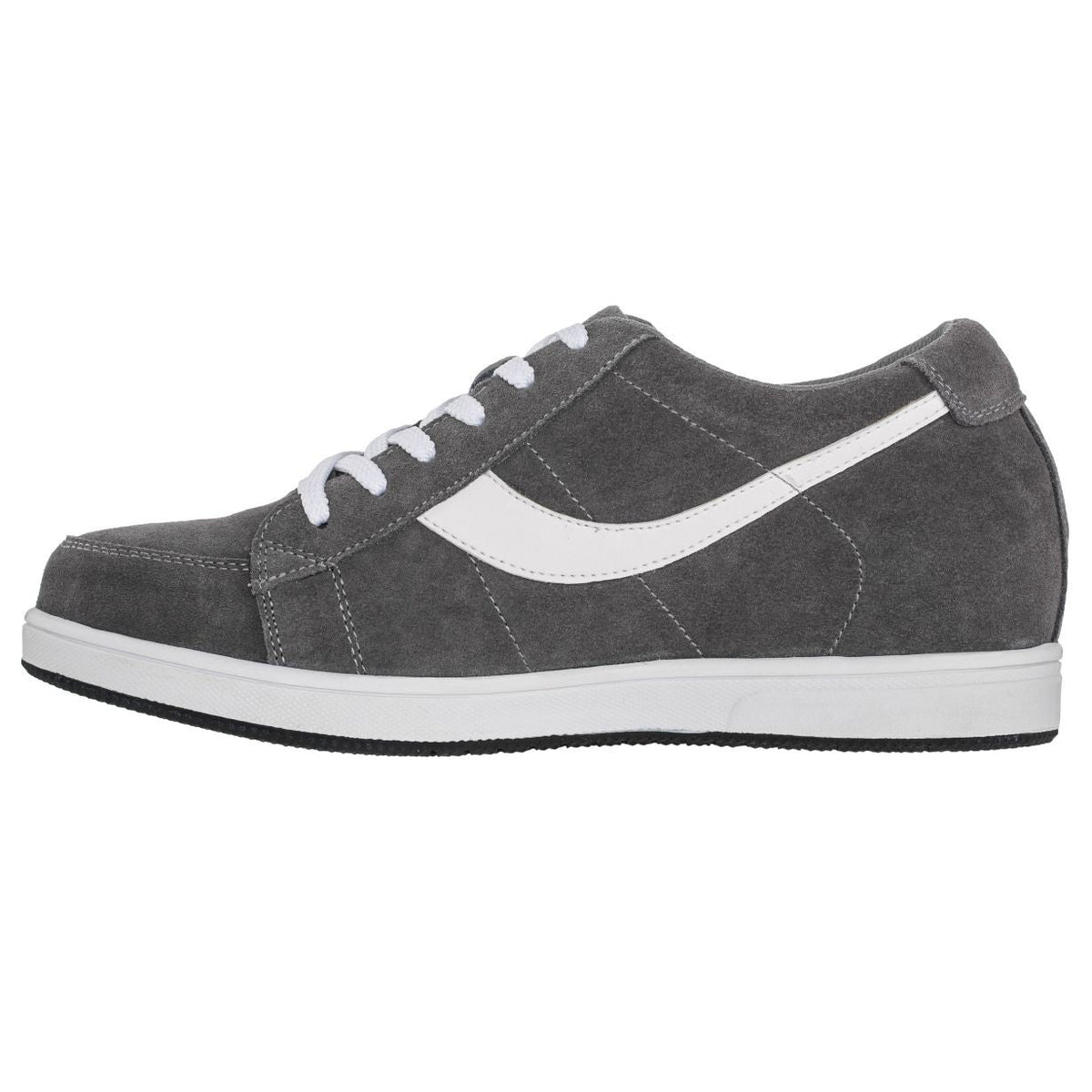 TOTO A1911 gray and white suede height increasing sneakers, view 3