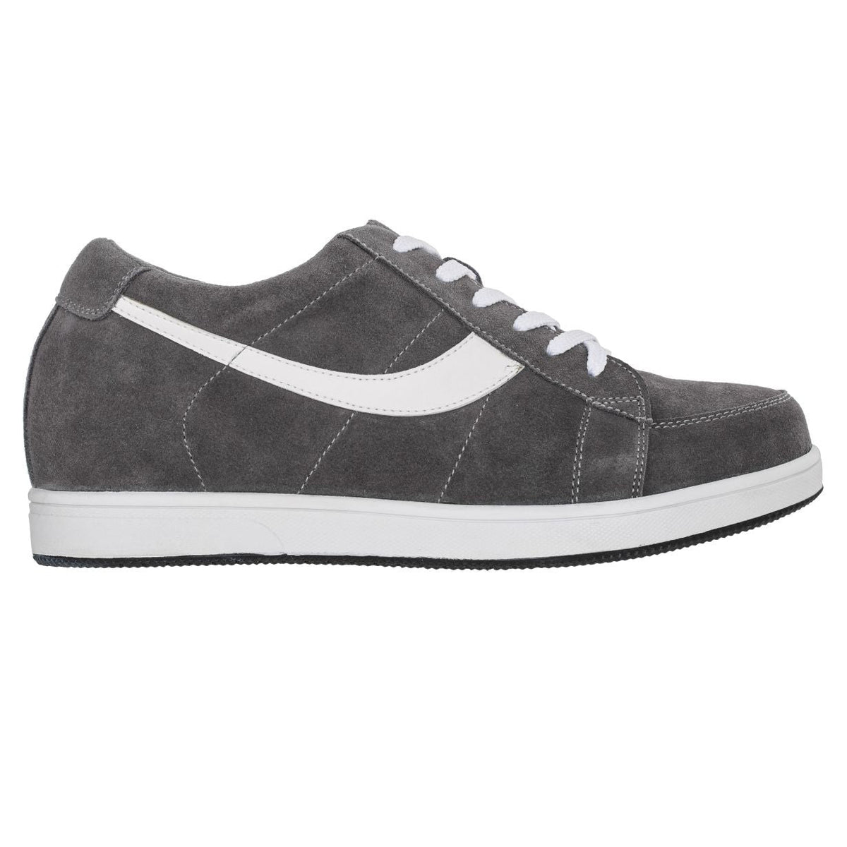TOTO A1911 gray and white suede height increasing sneakers, view 2