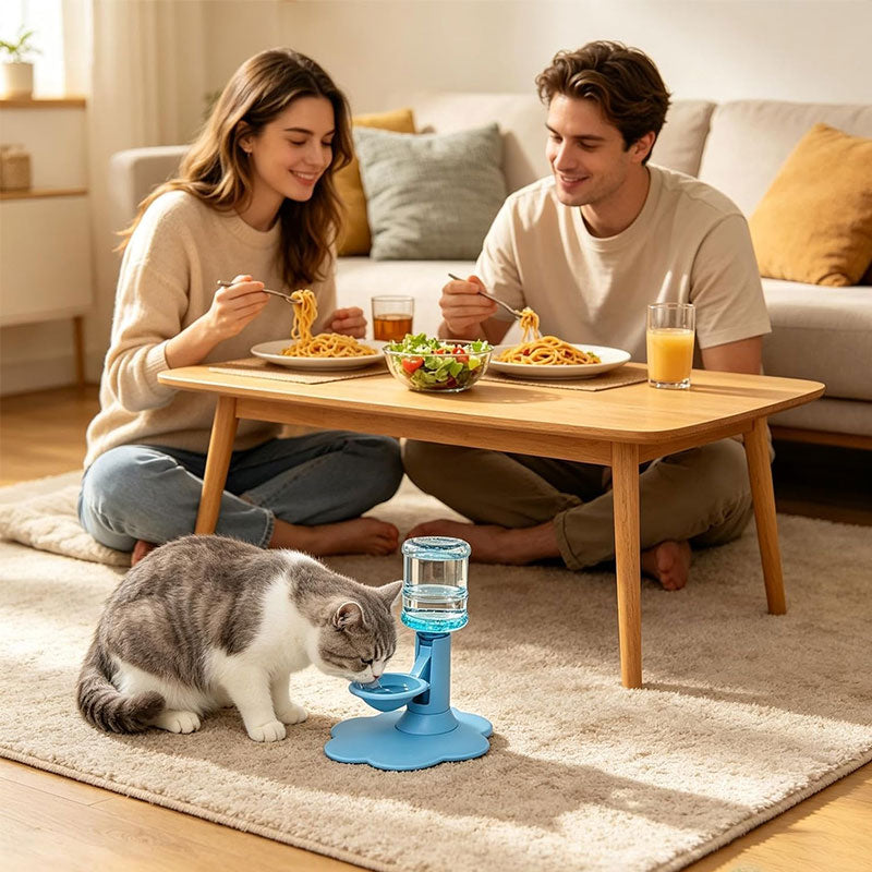 Gravity Cat Water Dispenser, No Electricity, Filter-Free, Adjustable Height Pet Fountain for Cats & Small Dogs by eprolo